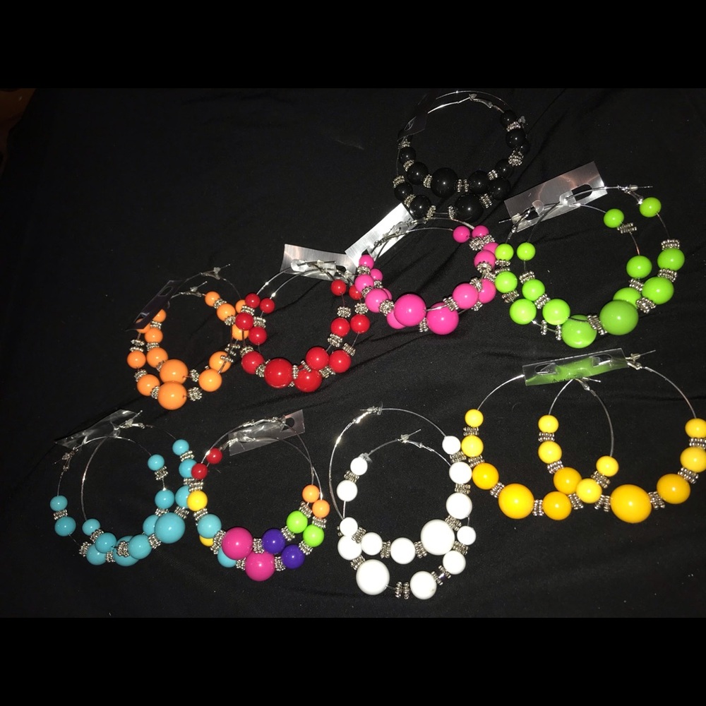 Beaded Hoops